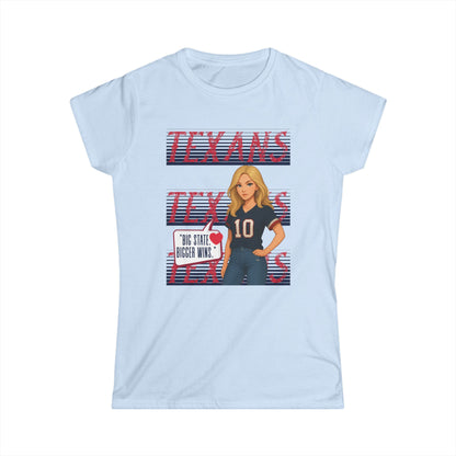 Texans Spirit Women's Tee, Game Day Shirt, Cute Fan Tee, State Pride Apparel, Sports Lover Gift