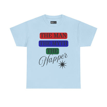 The Man, The Myth, The Napper Tee - Funny Unisex Cotton T-Shirt, Gift for Nap Lovers, Humor Apparel, Relaxation Shirt, Fun Sleepwear