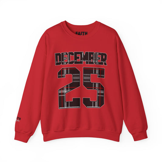 December 25 Plaid Number Crewneck Sweatshirt