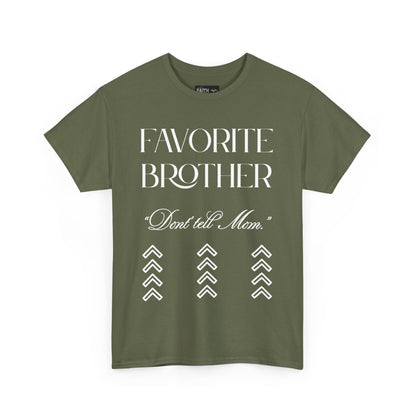 Favorite Brother Unisex Heavy Cotton Tee - Perfect Gift for Siblings, Casual Wear, Birthday, Family Reunion, Everyday Comfort