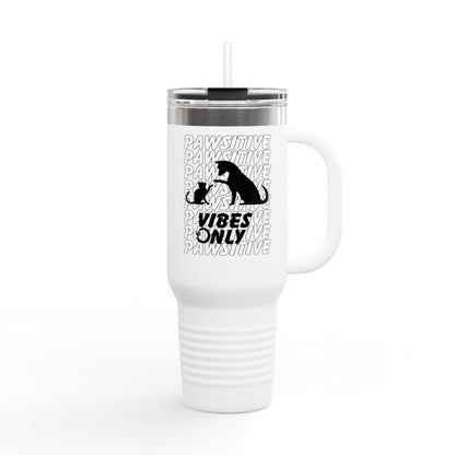 Insulated Travel Mug, 40oz-PAWSITIVE VIBES ONLY