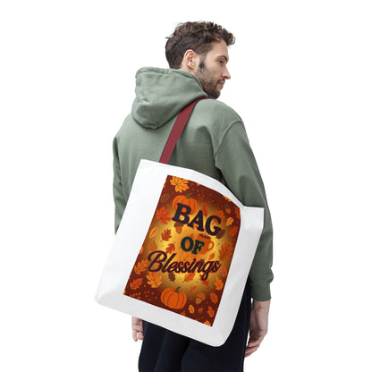 Autumn Blessings Tote Bag, Fall Tote for Shopping, Thanksgiving Gift Bag, Seasonal Carrier, Eco-Friendly Reusable Tote