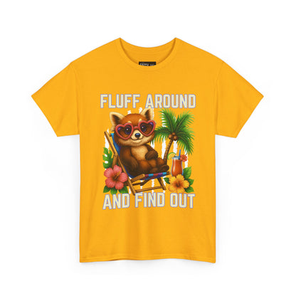 Tropical Cat Tee: Fluff Around and Find Out, Cute Graphic Shirt, Summer Outfit, Unisex Casual Wear, Gift for Animal Lovers