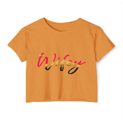 Women's Festival Crop Top, Cute Wifey Top, Summer Crop Shirt, Boho Style Tee, Trendy Women's Apparel, Festival Outfit