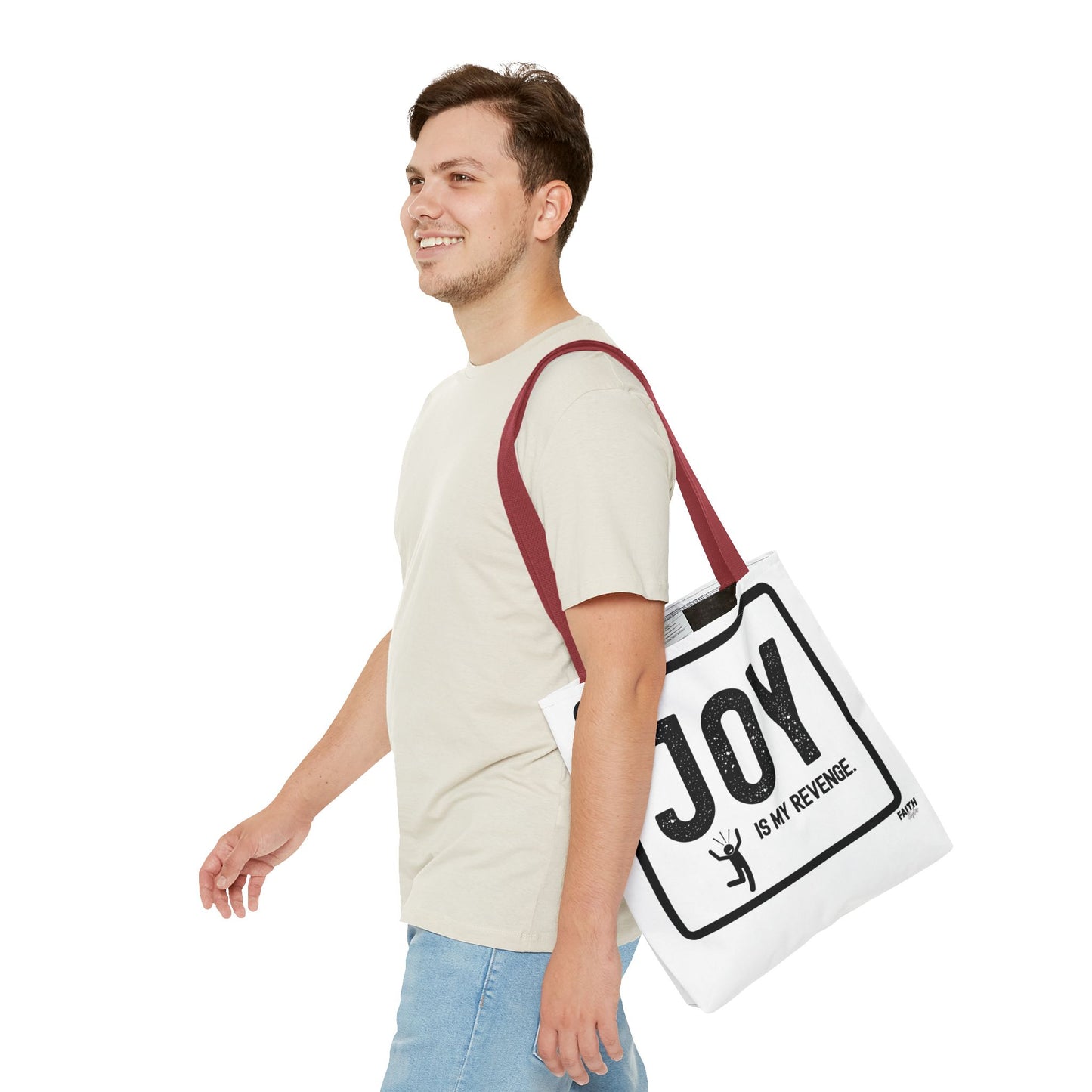 FaithStyles Joy Is My Revenge Tote Bag — Inspirational Graphic Canvas Tote
