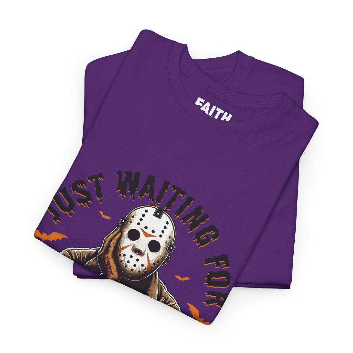 Unisex Halloween Graphic Tee, Spooky T-Shirt for Fall, Just Waiting for My Killer Date Shirt, Perfect for Halloween Parties or Gift