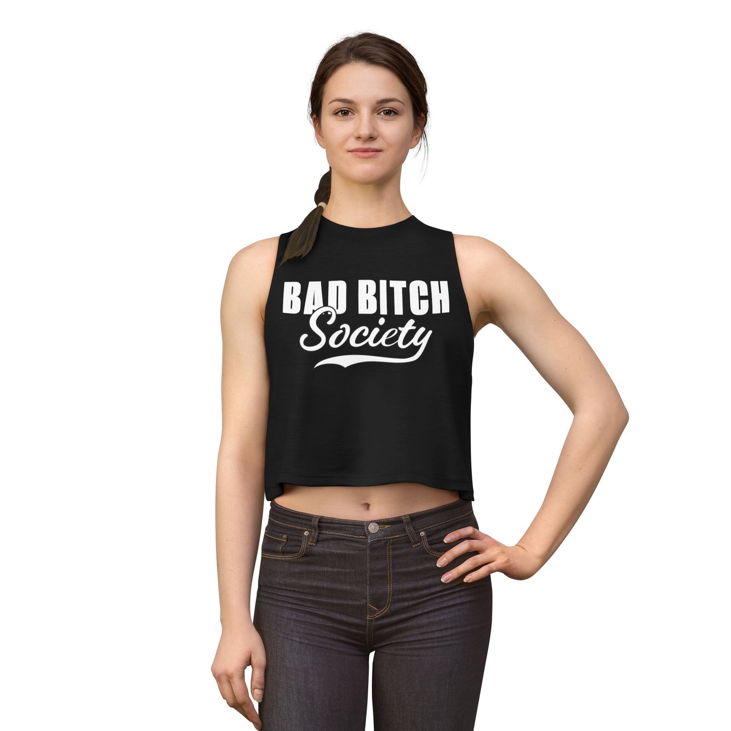 FaithStyles Bad Bitch Society Crop Top — Feminine Bold Graphic Women's Crop