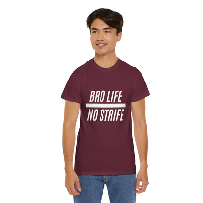 Bro Life Unisex Heavy Cotton Tee, Casual Graphic T-Shirt, Funny Gift for Friends, Everyday Wear, Brotherhood Apparel, Birthday Gift