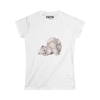 Women's Cat Lover Tee - God's Favorite, Gift for Cat Moms, Funny Petty Shirt, Cute Animal T-Shirt, Casual Everyday Wear