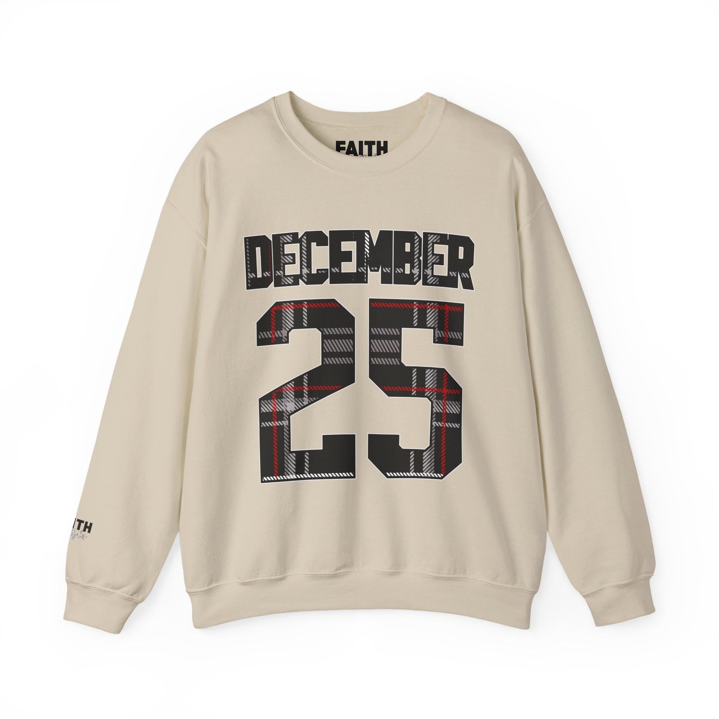 December 25 Plaid Number Crewneck Sweatshirt