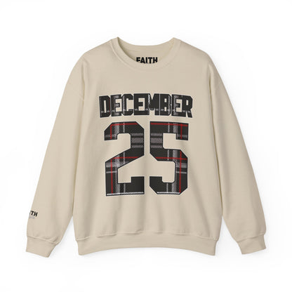 December 25 Plaid Number Crewneck Sweatshirt