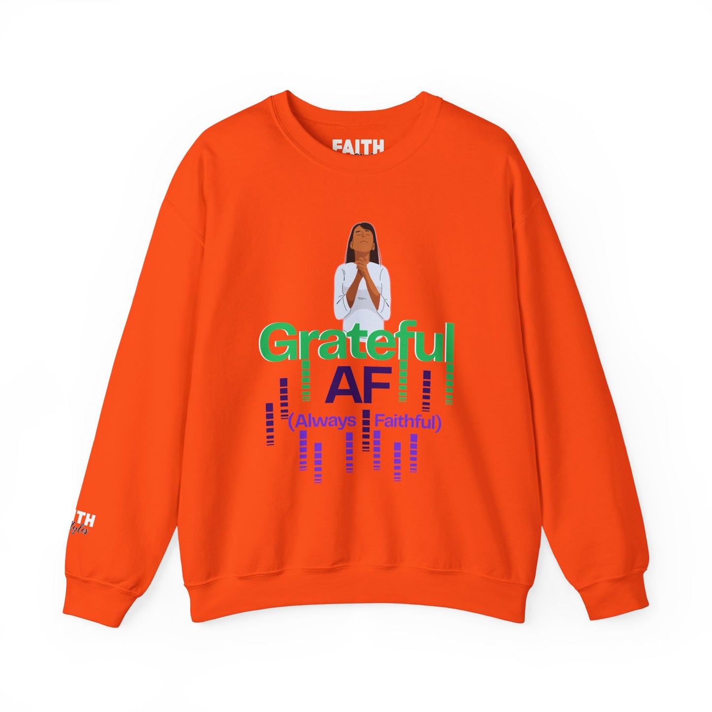 Women Grateful AF Crewneck Sweatshirt | Cozy Unisex Pullover for Thanksgiving, Gifts, and Everyday Wear