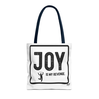 FaithStyles Joy Is My Revenge Tote Bag — Inspirational Graphic Canvas Tote