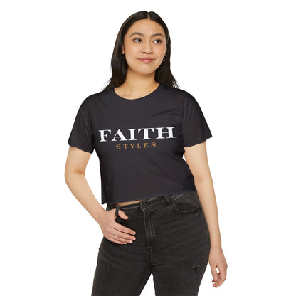 Women's Festival Crop Top - Faith Styles, Casual Summer Top, Music Festival Apparel, Boho Chic Tee, Everyday Wear