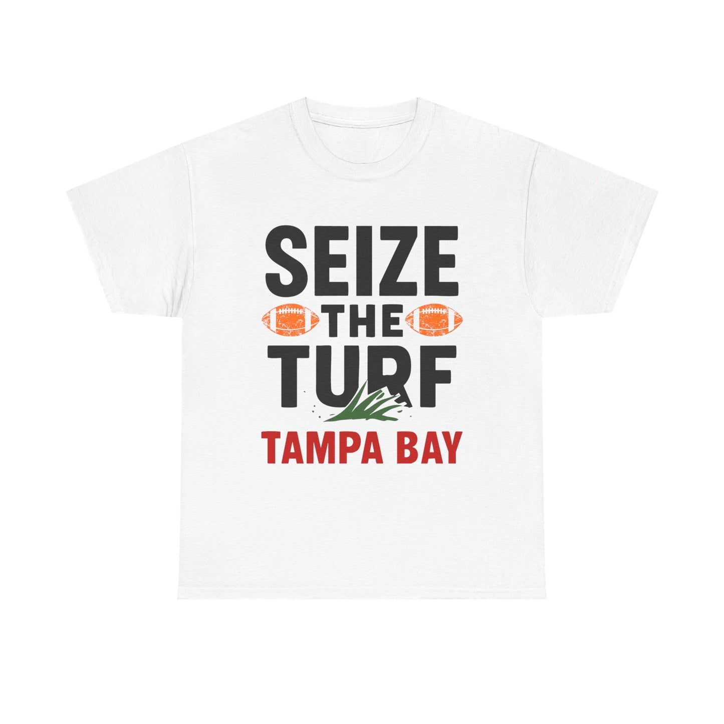 Male Heavy Cotton Tee - Seize the Turf Tampa Bay Football Shirt, Sports [...]