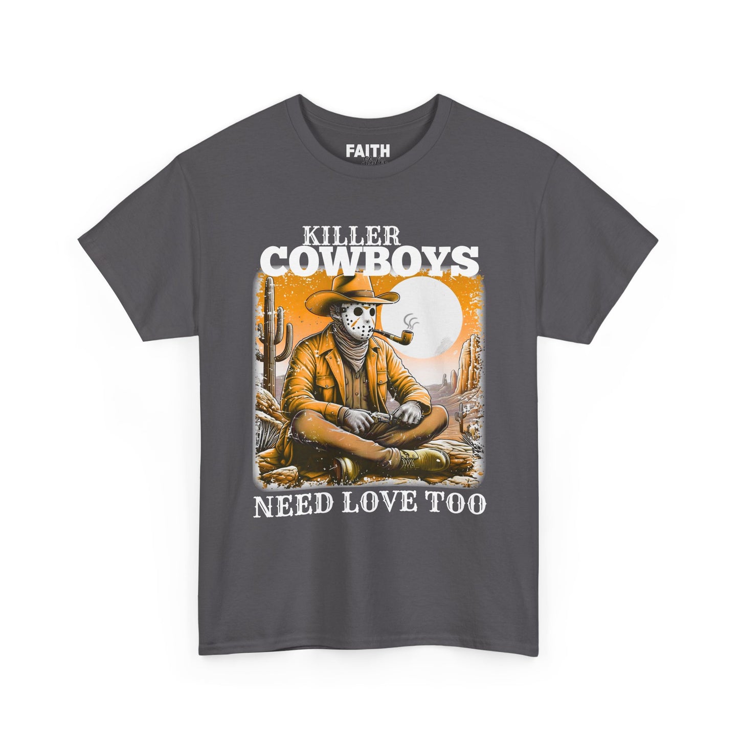 Killer Cowboys Graphic Tee, Unisex Heavy Cotton T-Shirt for Casual Wear, Cowboy Lover Gift, Western Occasion Apparel