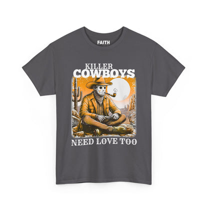 Killer Cowboys Graphic Tee, Unisex Heavy Cotton T-Shirt for Casual Wear, Cowboy Lover Gift, Western Occasion Apparel