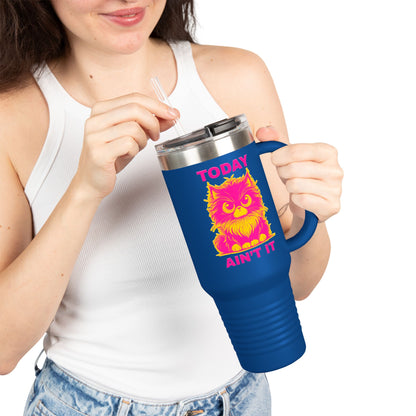 Colorful Insulated Travel Mug with Fun Design, 40oz Coffee Tumbler, Cat Lover Gift, Funny Travel Mug, Perfect for Daily Commute, Birthday