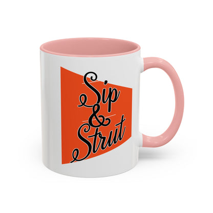 Accent Coffee Mug (11, 15oz) - Sip & Strut Design, Perfect Gift for Coffee Lovers, Home Office Decor, Unique Holiday Present, Ceramic [...]