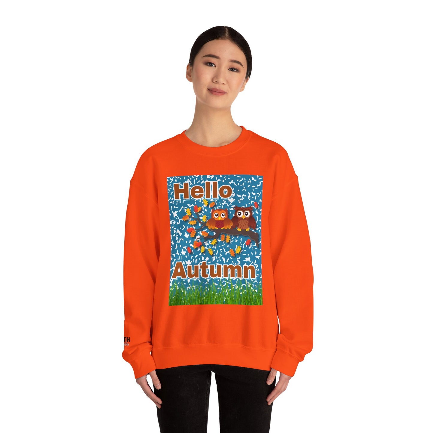 Autumn Owl Crewneck Sweatshirt, Cozy Fall Apparel, Seasonal Gift, Halloween, Thanksgiving, Cute Sweatshirt, Unisex Fall Fashion