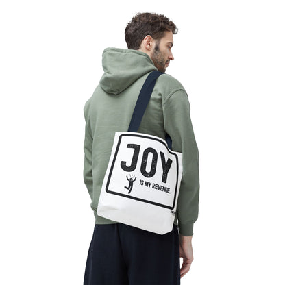FaithStyles Joy Is My Revenge Tote Bag — Inspirational Graphic Canvas Tote