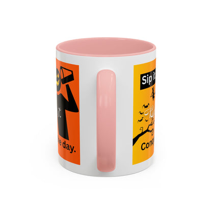Halloween-Themed Coffee Mug, Sip It Believe It Conquer the Day, Fall Decor, Gift for Pumpkin Lovers, Autumn Kitchenware