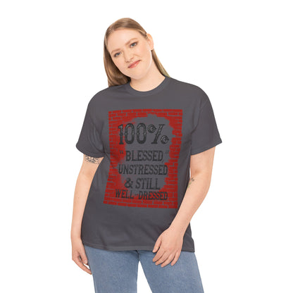 "100% Blessed" Unisex Heavy Cotton Tee - Motivational T-Shirt for Everyday Inspiration