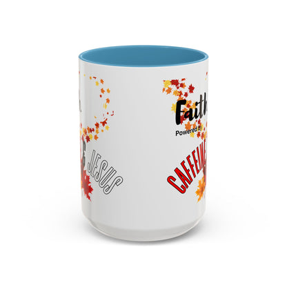 Faith & Caffeine Fall Coffee Mug | Perfect for Autumn Lovers, Thanksgiving Gift, Religious Coffee Cup, Inspirational Drinkware, Cozy Vibes