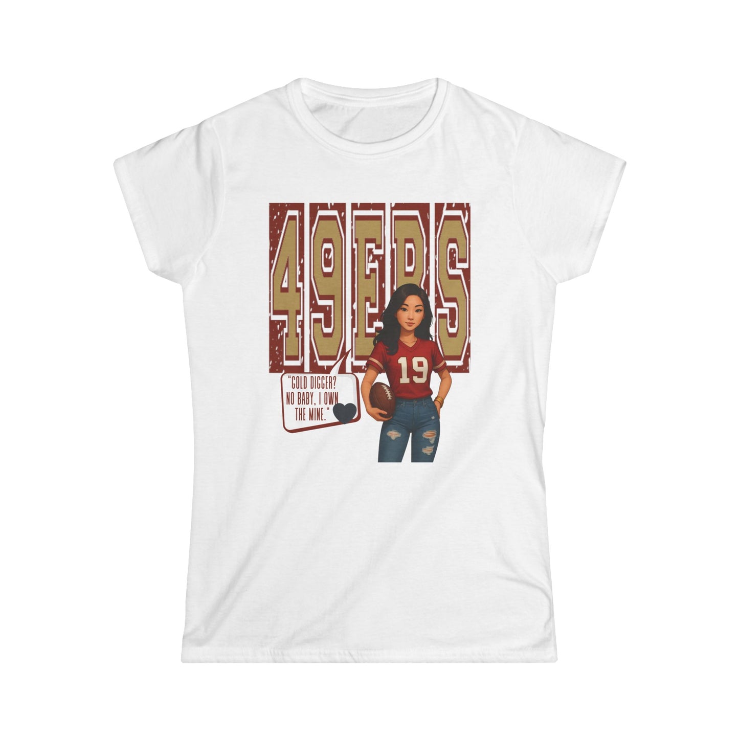 49ers Women's Softstyle Tee, sporty t-shirt, football fan shirt, casual apparel, NFL women's top, game day outfit