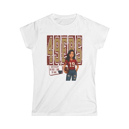 49ers Women's Softstyle Tee, sporty t-shirt, football fan shirt, casual apparel, NFL women's top, game day outfit
