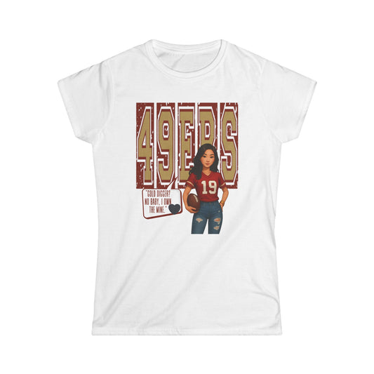 49ers Women's Softstyle Tee, sporty t-shirt, football fan shirt, casual apparel, NFL women's top, game day outfit