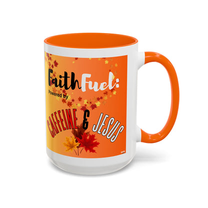 FaithStyles FaithFuel Caffeine & Jesus Mug - Fall Coffee Cup, Inspirational Gift, Autumn Decor, Home Office Supplies, Religious Mug