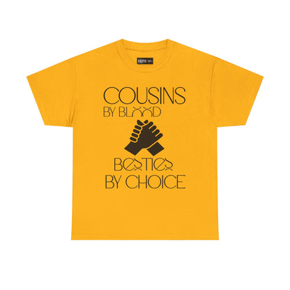 Cousins & Besties Tee, Unisex Heavy Cotton T-Shirt, Family Reunion Apparel, Friendship Gift, Casual Wear, Summer Style