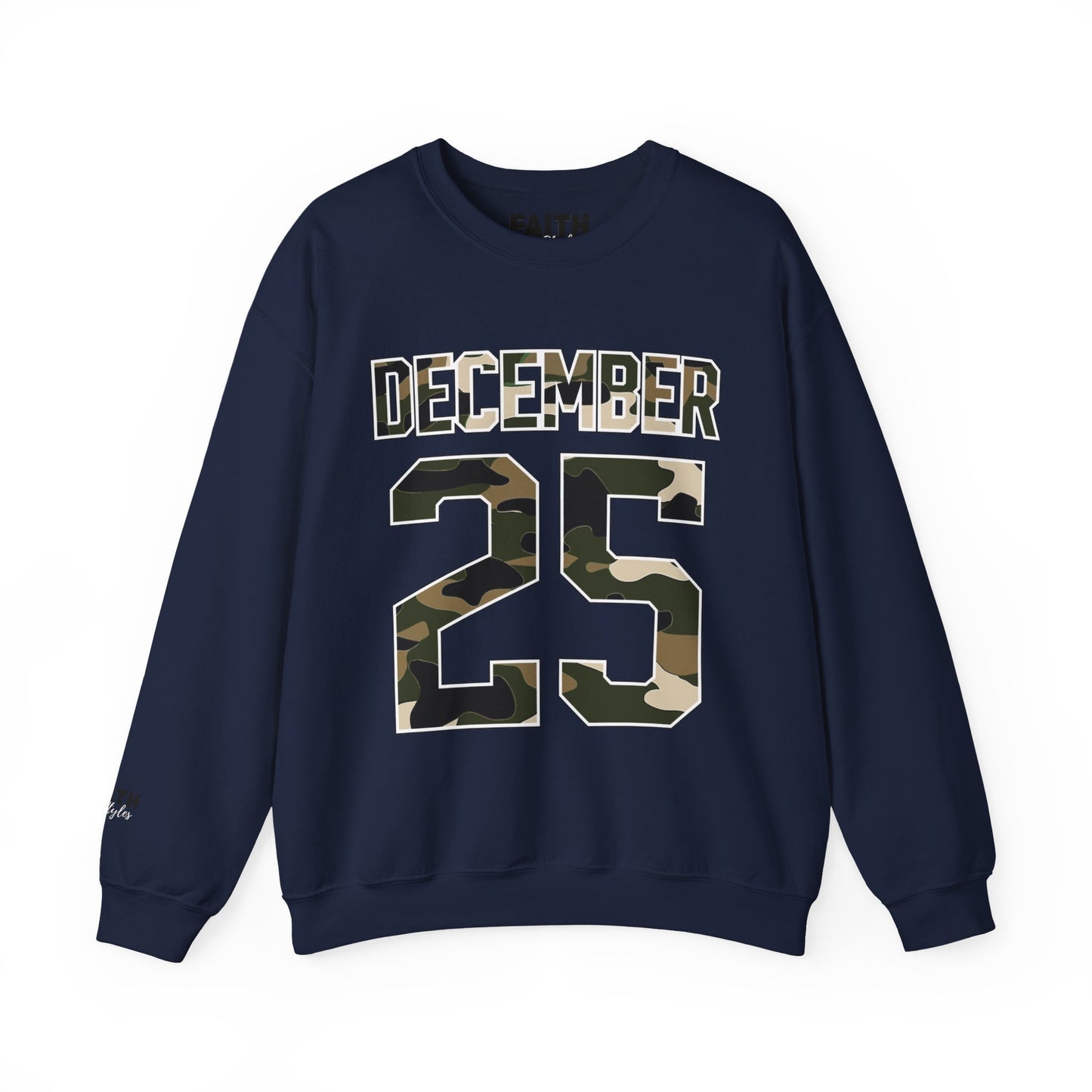 December 25 Camouflage Crewneck Sweatshirt - Christmas Holiday Tee