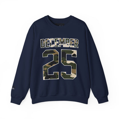 December 25 Camouflage Crewneck Sweatshirt - Christmas Holiday Tee