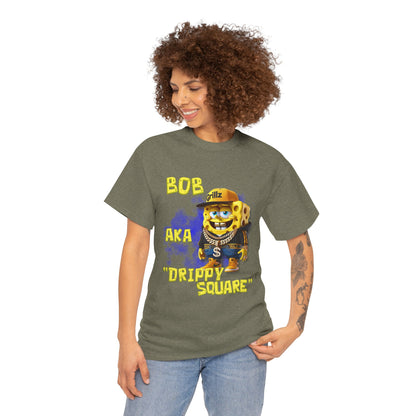 "DRIPPY SQUARE" Funny Unisex Heavy Cotton Tee - Graphic T-Shirt