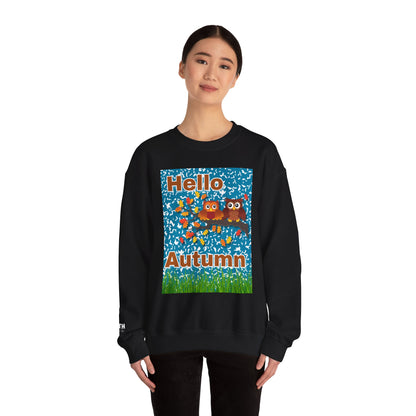 Autumn Owl Crewneck Sweatshirt, Cozy Fall Apparel, Seasonal Gift, Halloween, Thanksgiving, Cute Sweatshirt, Unisex Fall Fashion