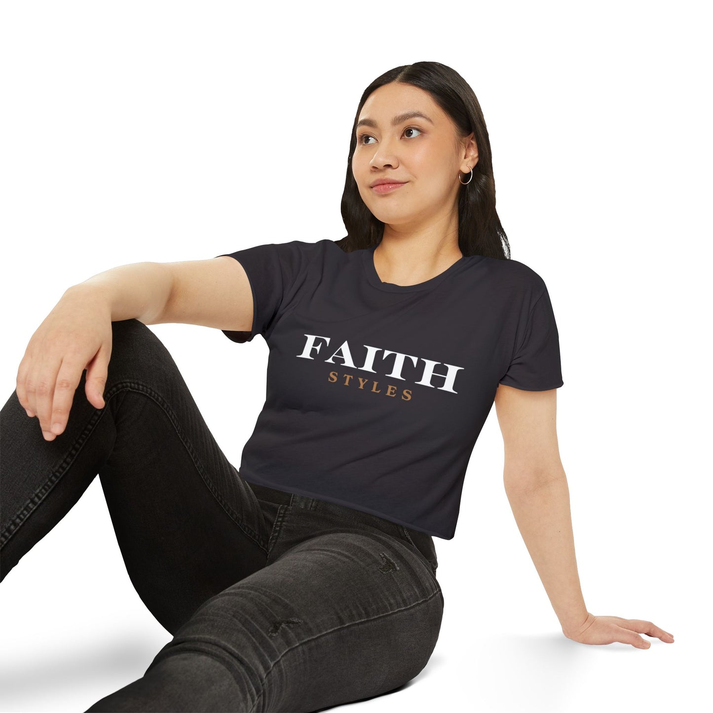 Women's Festival Crop Top - Faith Styles, Casual Summer Top, Music Festival Apparel, Boho Chic Tee, Everyday Wear
