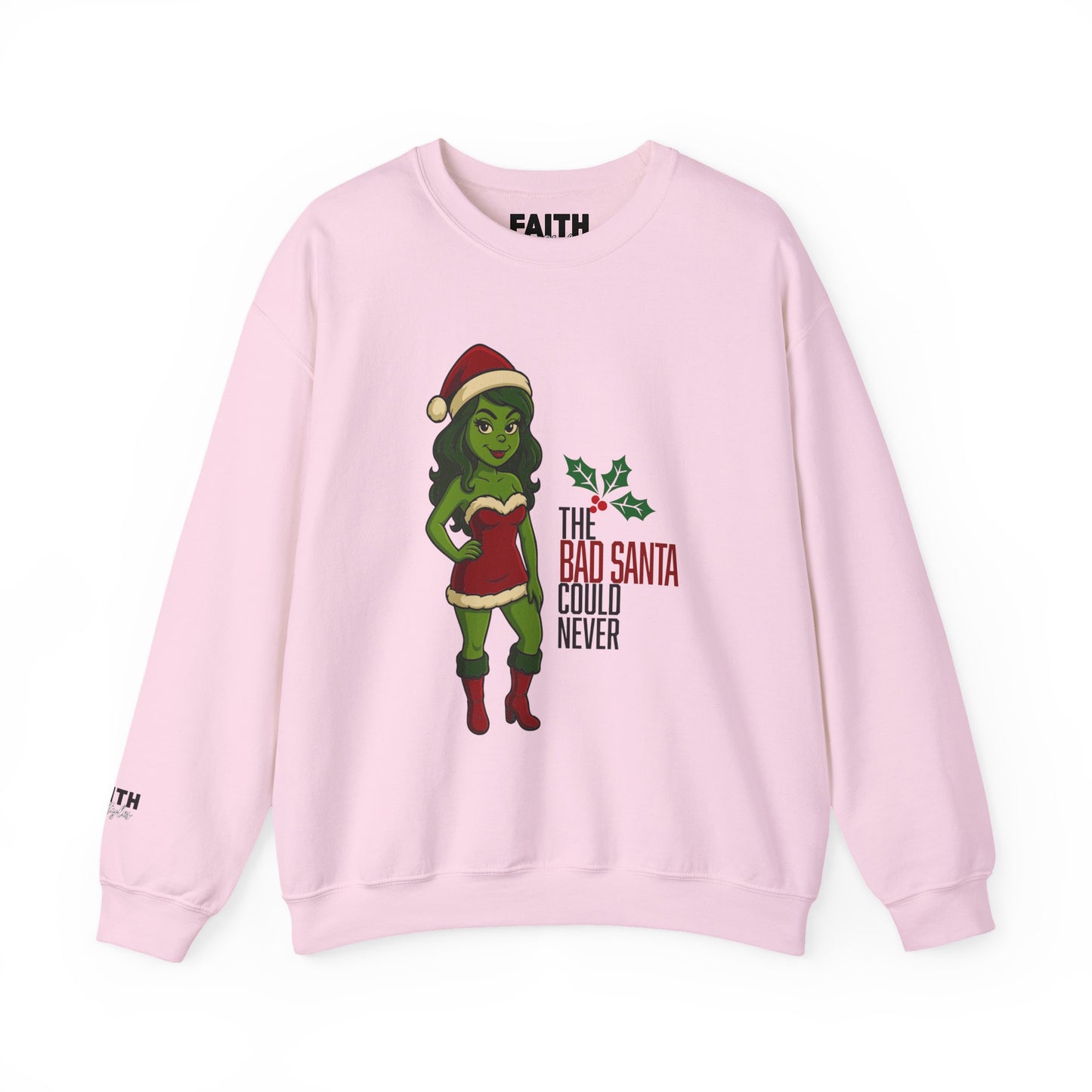 Christmas Girl Holiday Sweatshirt — 'The Bad Santa Could Never' Christmas Crewneck