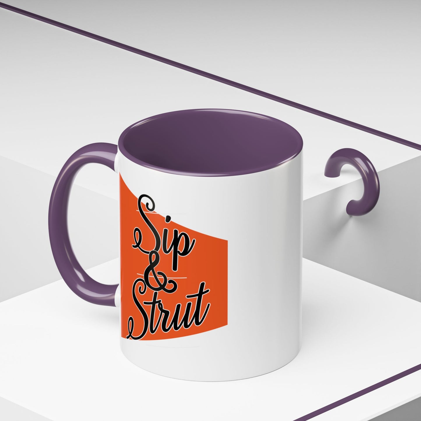 Accent Coffee Mug (11, 15oz) - Sip & Strut Design, Perfect Gift for Coffee Lovers, Home Office Decor, Unique Holiday Present, Ceramic [...]