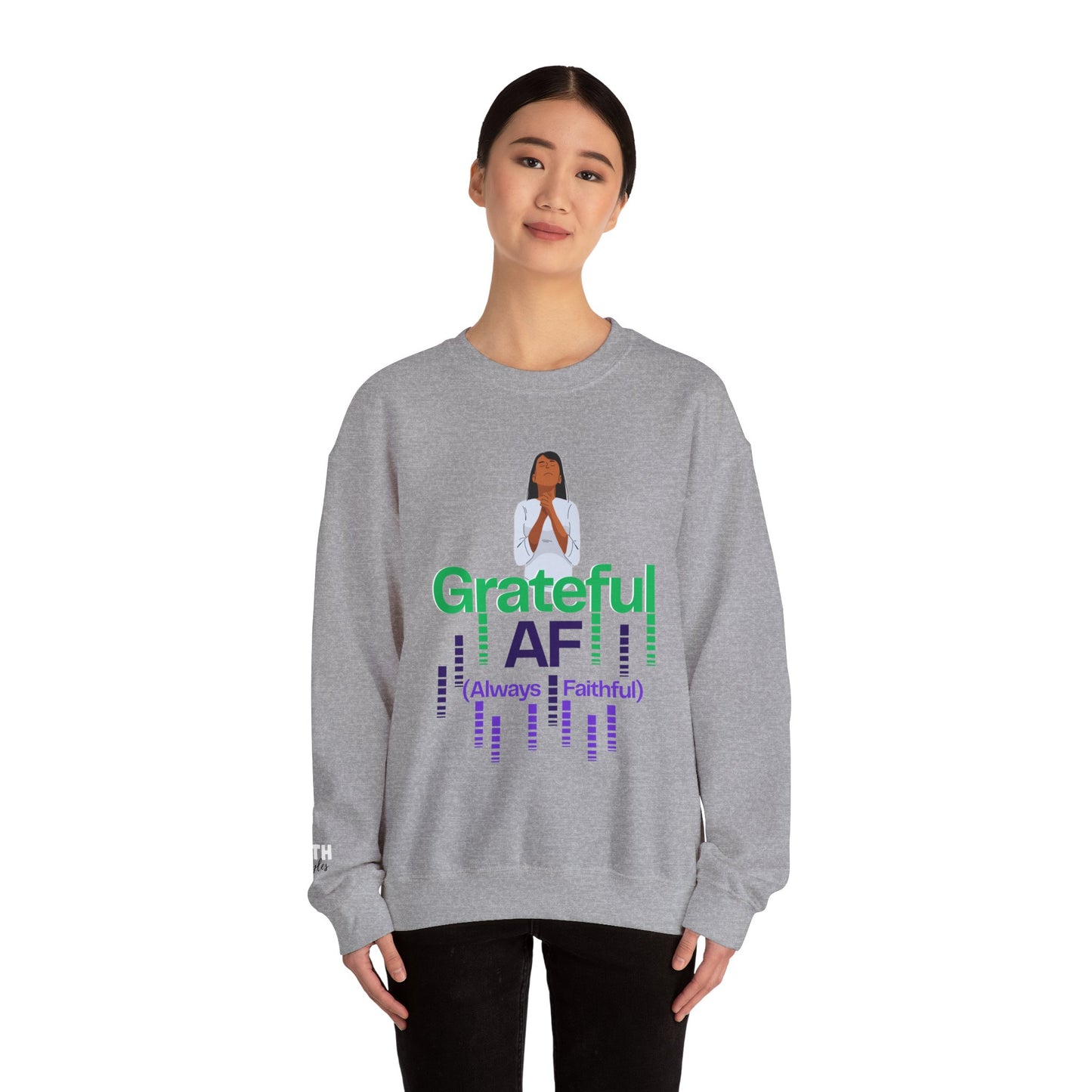 Women Grateful AF Crewneck Sweatshirt | Cozy Unisex Pullover for Thanksgiving, Gifts, and Everyday Wear