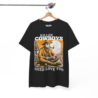Killer Cowboys Graphic Tee, Unisex Heavy Cotton T-Shirt for Casual Wear, Cowboy Lover Gift, Western Occasion Apparel