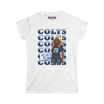Colts Cheer Women's Softstyle Tee - Perfect for Game Day, Football Fans, Casual Wear, Sports Events, Gift Idea, Team Spirit