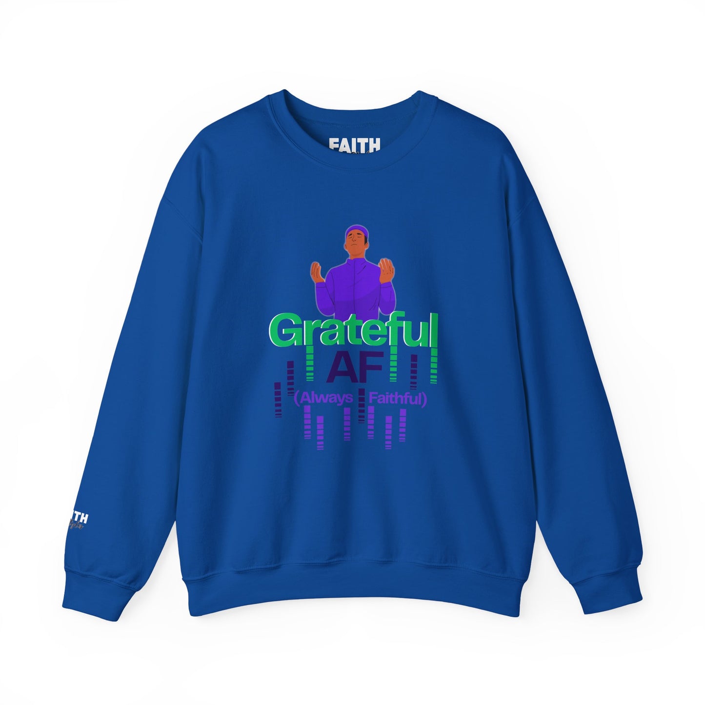 Male Grateful AF Unisex Crewneck Sweatshirt | Cozy Gift for Friends, Thanksgiving Apparel, Everyday Comfort, Gratitude Expression