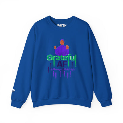 Male Grateful AF Unisex Crewneck Sweatshirt | Cozy Gift for Friends, Thanksgiving Apparel, Everyday Comfort, Gratitude Expression