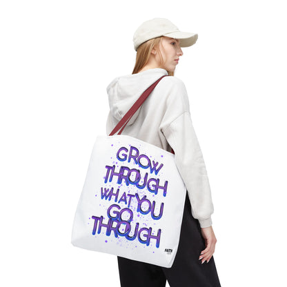 FaithStyles Tote — "Grow Through What You Go Through" Inspirational Quote Bag