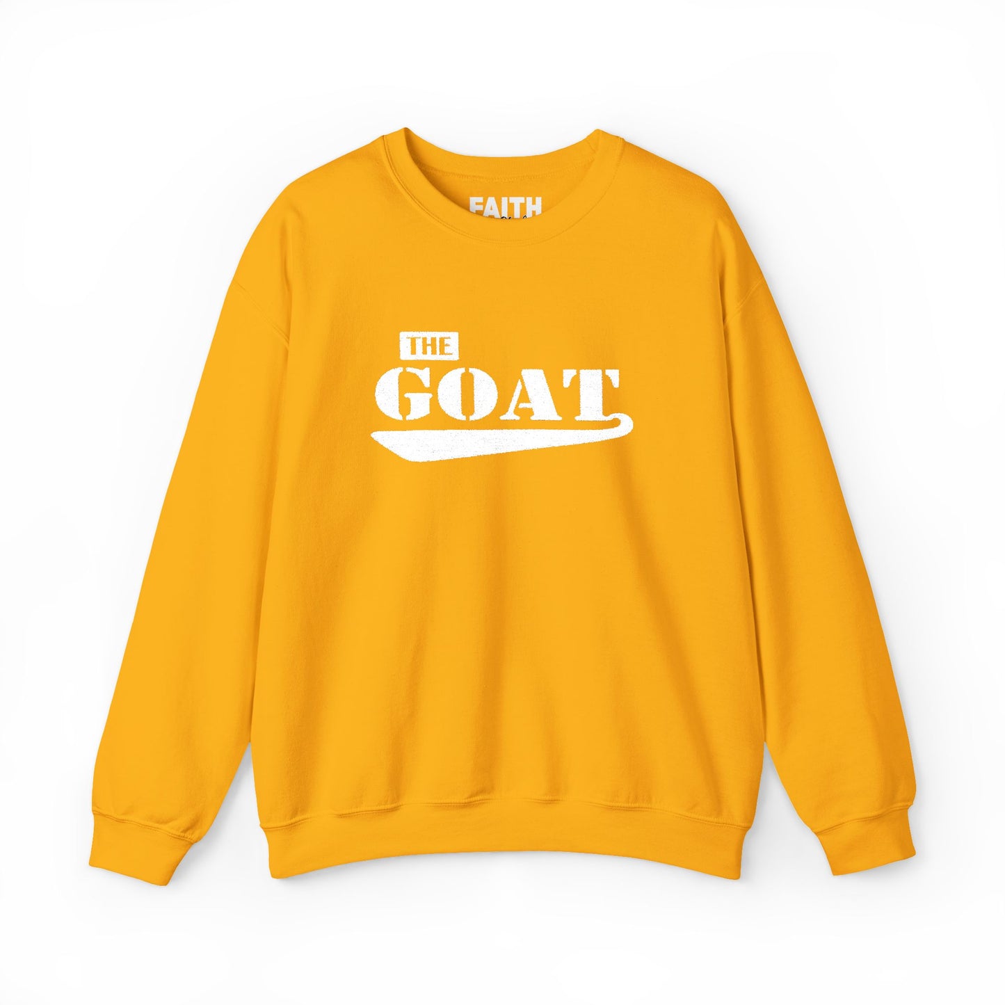 NEW FaithStyles Embroidery The GOAT Crewneck Sweatshirt — Bold Graphic Unisex Pullover