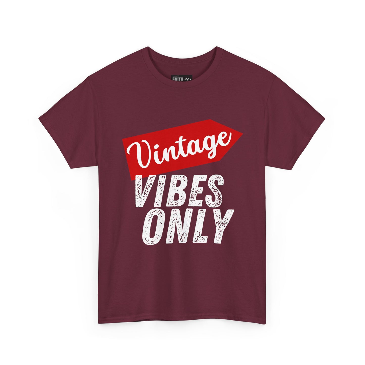 Vintage Vibes Only Unisex Heavy Cotton Tee, Retro T-Shirt, Trendy Gift for Him/Her, Casual Wear, Music Festival Outfit