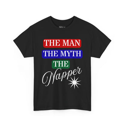 The Man, The Myth, The Napper Tee - Funny Unisex Cotton T-Shirt, Gift for Nap Lovers, Humor Apparel, Relaxation Shirt, Fun Sleepwear