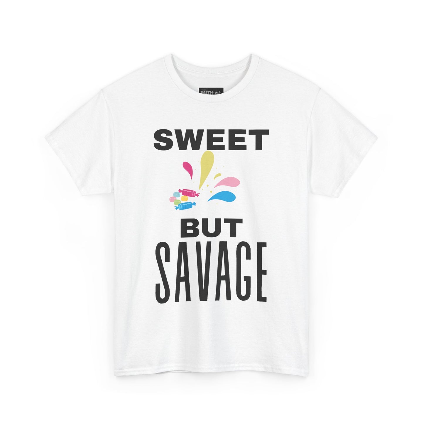 Sweet but Savage Grandma Cotton Tee | Fun Gift for Trendsetters, Everyday Wear, Birthday Party, and Casual Outings